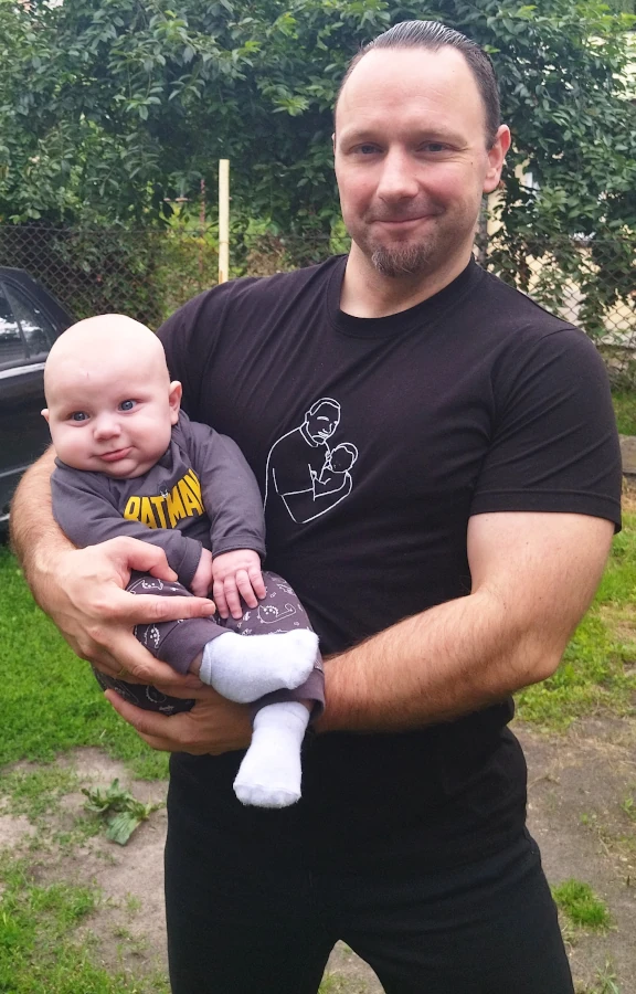 Michał Sobieraj z synem Oktawianem