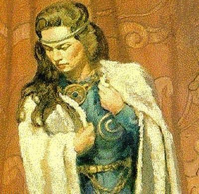 Malowana ilustracja Sygrydy Storrådy, zwanej też Świętosławą